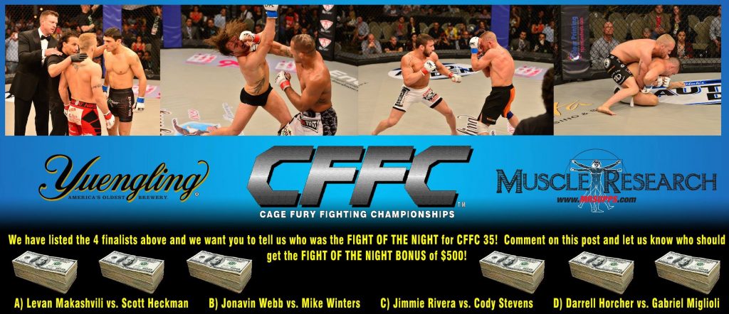 CFFC Banner with various MMA fighters in 4 octagons