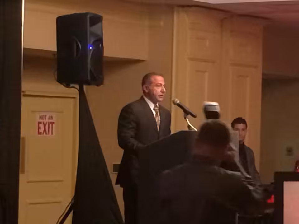 Man Making A Speech On A Podium