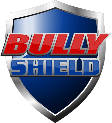 Bully Shield gray blue red Logo