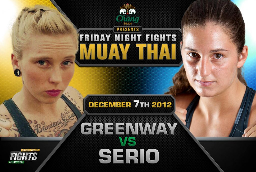 Two female MMA fighters on a Bay Ridge fight announcement