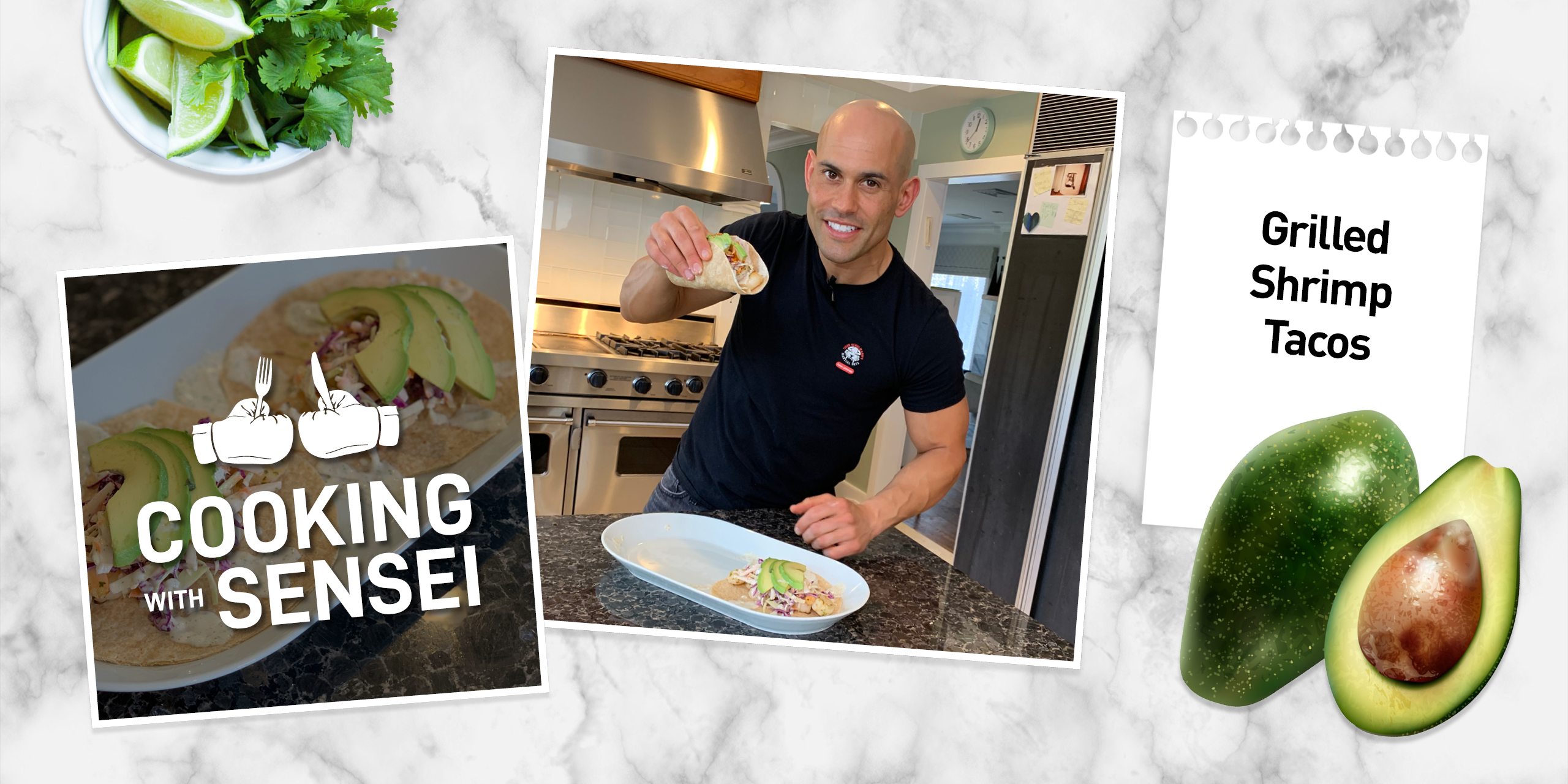 Tiger Schulmann's Sensei Iavarone teaches us how to cook grilled shrimp tacos. 