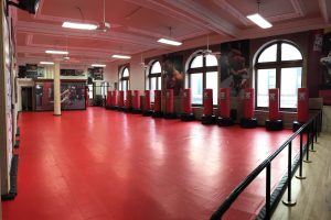 Very spacious mat in the TSMMA Hoboken location for Kickboxing classes