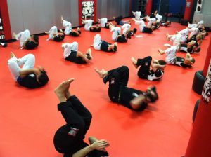 strength training at the end of kickboxing class