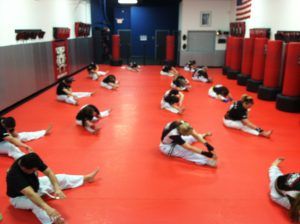 Kickboxing always includes stretching to help increase range of motion