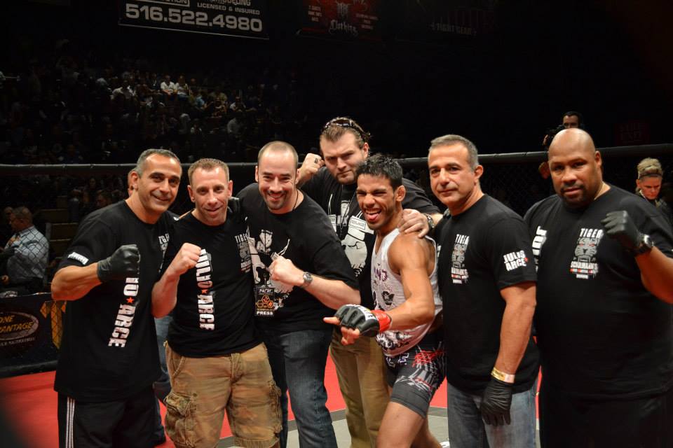 Tiger Schulmann's MMA fighter with his crew in the octagon
