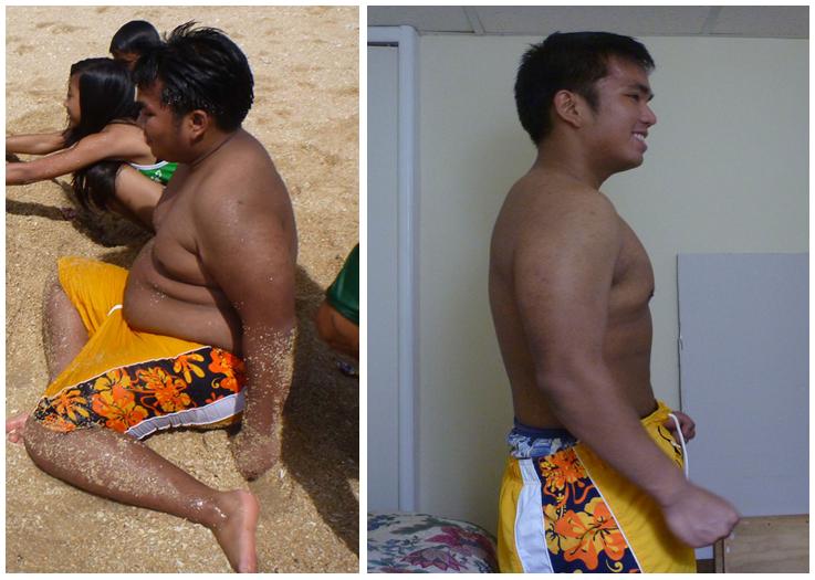 Man Before and After he loses 100 pounds with Tiger Schulmann's program
