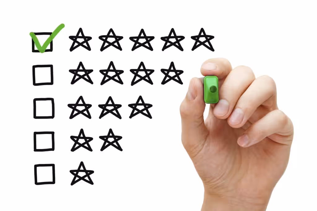Stars Checkbox with green marker