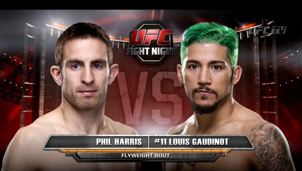 UFC fighters Phil Harris and Louis Gaudinot on Fight night banner
