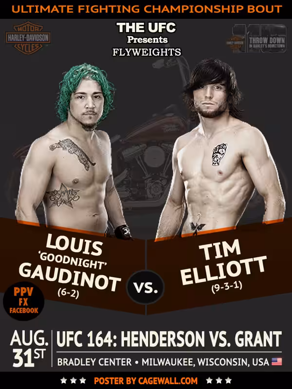 UFC fighters Louis Gaudinot and Tim Elliott match announcement
