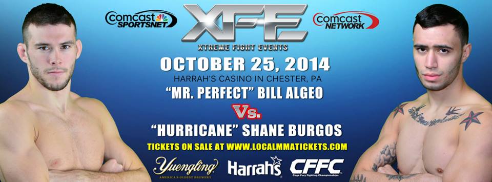 Bill Algeo vs. Shane Burgos Banner with their faces and blue background
