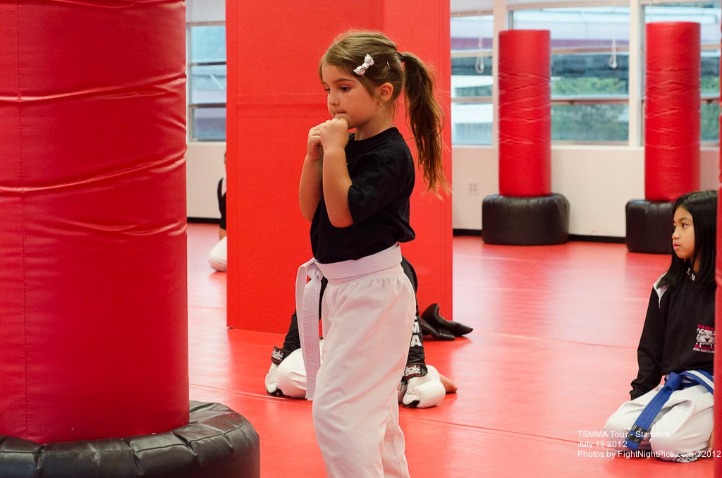  A TSMMA student standing strong and focused in her Defensive Stance during class.