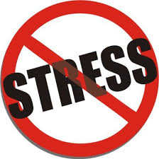 No Stress sign in black and red