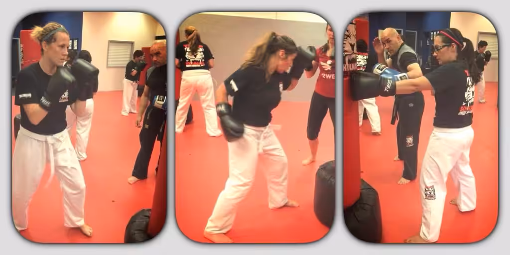 Three Woman Punching Collage at Tiger Schulmann's