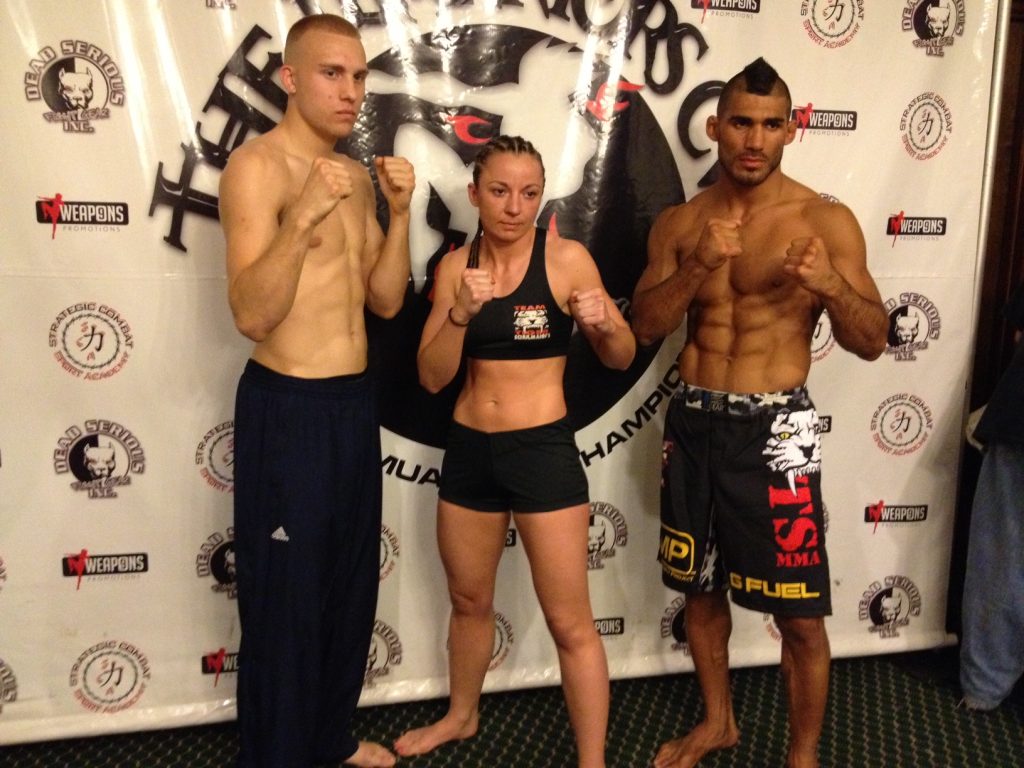 Two male and one female martial arts Fighters Group Photo