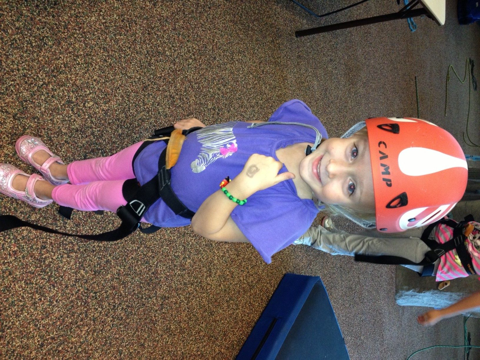 Little Girl Climber Thumbs Up rotated clockwise