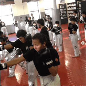 Kids kickboxing training at Tiger Schulmann's Astoria