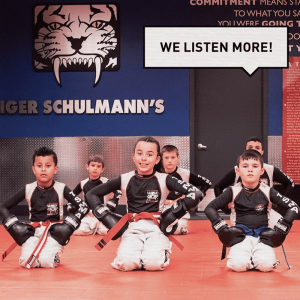 Kids sitting on their knees during training in Feasterville