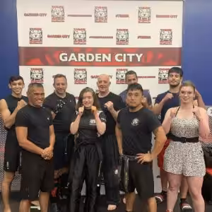A group of male and female fighters at Tiger Schulmann's Garden City