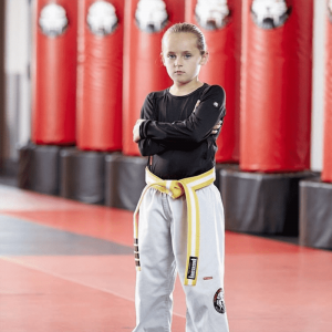 A girl with yellow belt at Tiger Schulmann's Glendale