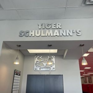 Tiger Schulmann's sign on the wall in Nanuet