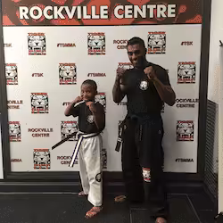 A boy and his instructor at Tiger Schulmann's Rockville