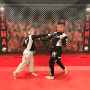 Two boys sparring at Tiger Schulmann's Seaford