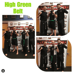 Adult fighters with the high green belt in Stamford