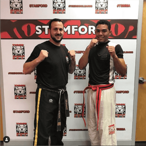 Two martial arts fighters at Tiger Schulmann's Stamford
