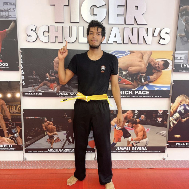 MMA fighter with the yellow belt at Tiger Schulmann's Chelsea