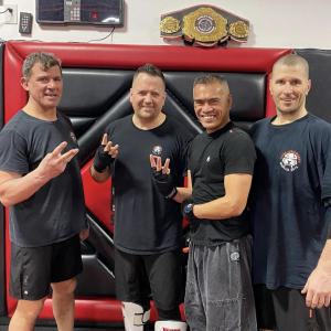 Four martial arts masters at Tiger Schulmann's New Dorp