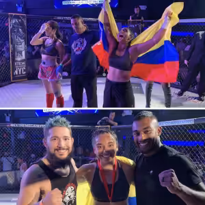 Tiger Schulmann's girl fighter winning a fight and a medal