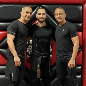 Three martial arts masters at Tiger Schulmann's in Tottenville