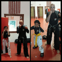 A kid and instructor at Tiger Schulmann's Yonkers