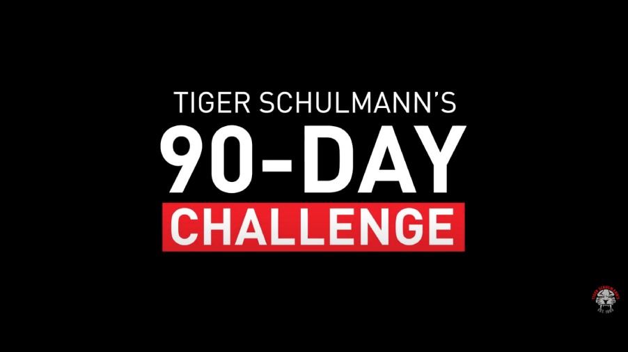 Tiger Schulmann's ad in white letters on a black background