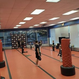 Ongoing martial arts work out at the gym