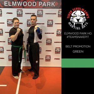 Two martial arts fighters at Tiger Schulmann's in Elmwood Park