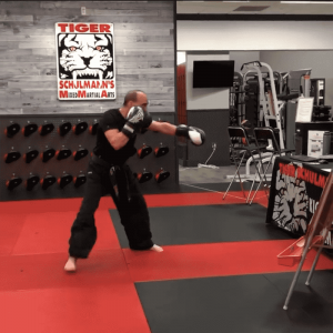 Adult martial arts fighter working out at Tiger Schulmann's in Englewood
