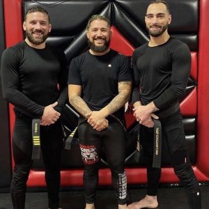 Three martial arts fighters at Tiger Schulmann's in Hoboken