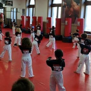Kids karate workout at Tiger Schulmann's in Hoboken