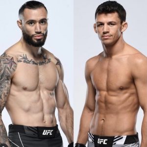 Two UFC fighters posing