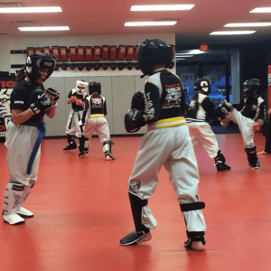 Kids martial arts practice at Tiger Schulmann's in Paramus
