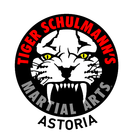 Tiger Schulmann's martial arts Astoria logo with a white tiger head