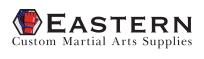 "Eastern custom martial arts supplies" logo with checkered background